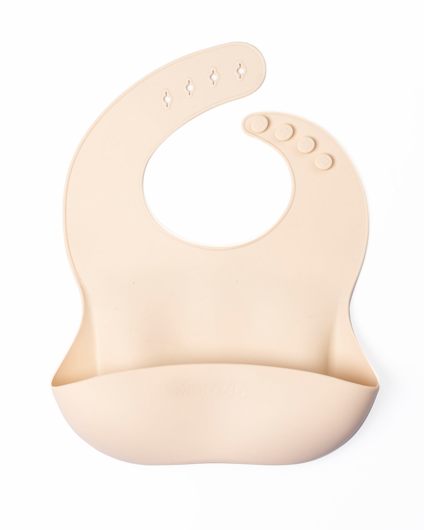 BABERO DE SILICON CON CANASTILLA ANTI DERRAMES / CREAM NUDE