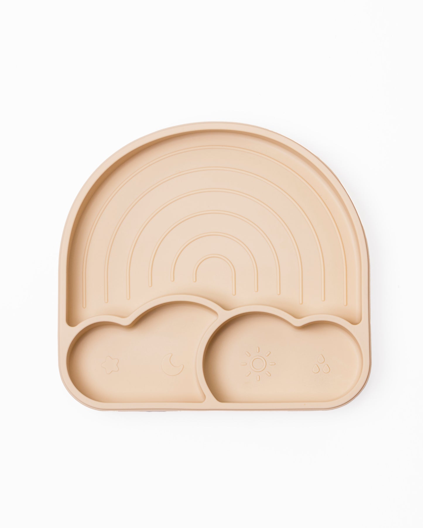 PLATO ARCOIRIS CON SUCCION Y TAPA / CREAM NUDE