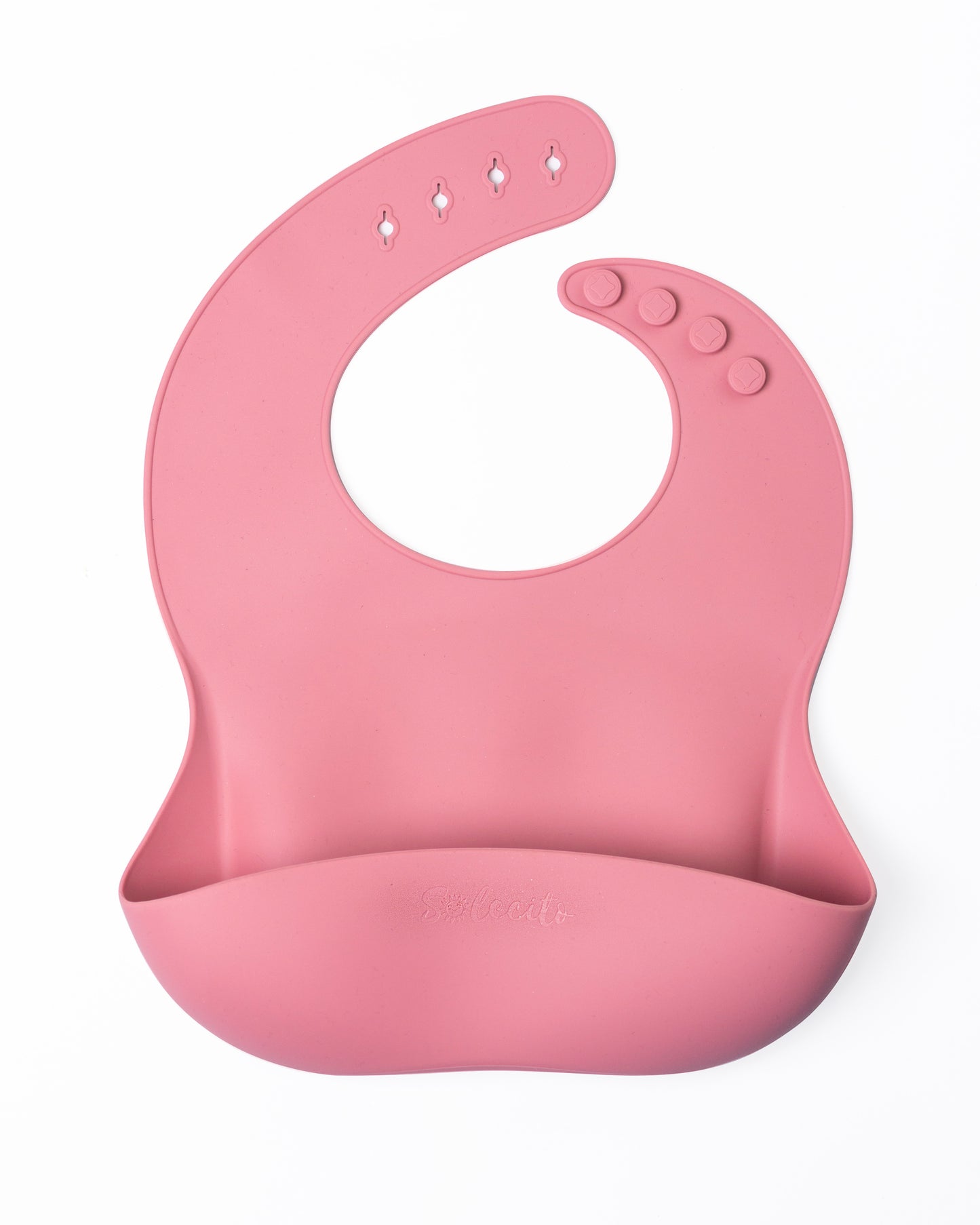 BABERO DE SILICON CON CANASTILLA ANTI DERRAMES / ROSA PALO