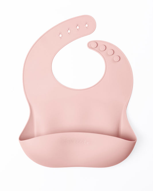 BABERO DE SILICON CON CANASTILLA ANTI DERRAMES / BABY PINK