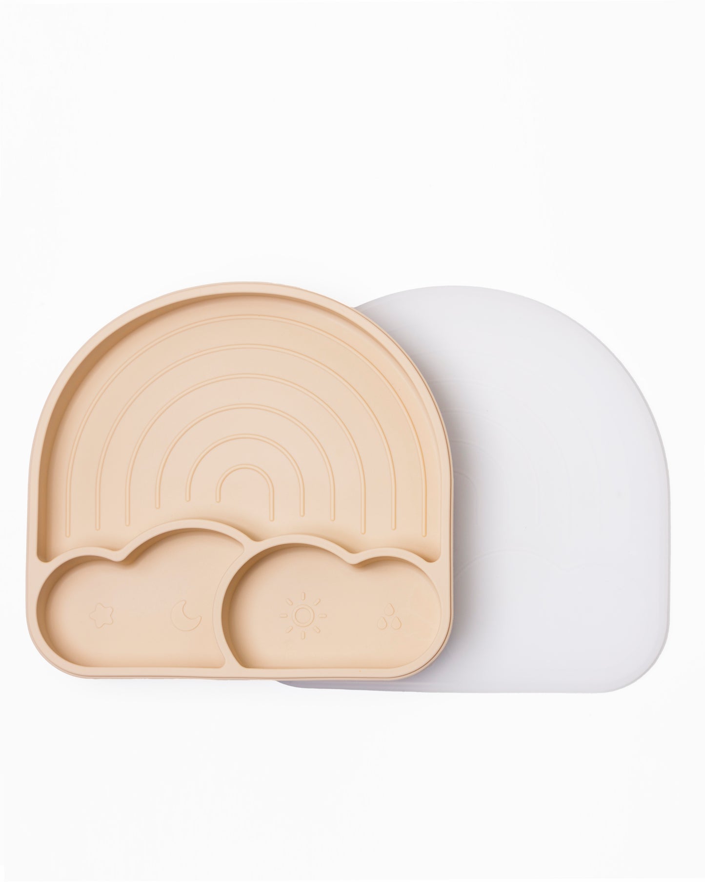 PLATO ARCOIRIS CON SUCCION Y TAPA / CREAM NUDE